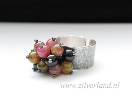 Handgemaakte Sterling Zilveren Ring met Toermalijn