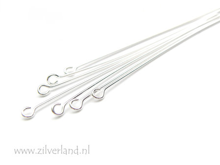 10 Stuks 0,70x6,0cm Sterling Zilveren Kettelstiften