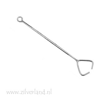 2 Stuks 4cm Sterling Zilveren Kettinkjes met Klem