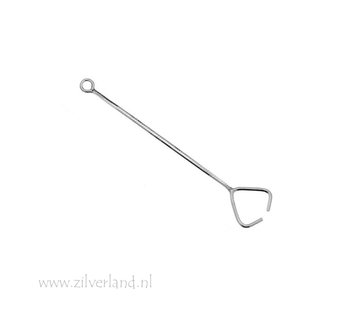 2 Stuks 4cm Sterling Zilveren Kettinkjes met Klem