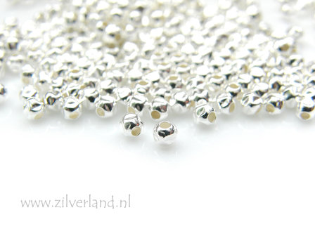 50 Stuks 3mm Sterling Zilveren Kralen- Gehamerd