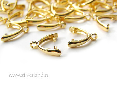 1 Stuk Sterling Zilveren Hangerklem-Verguld