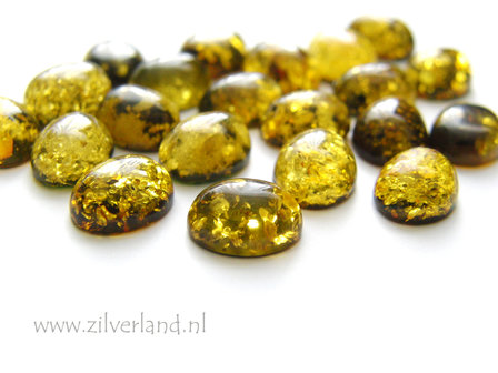 1 Stuk 10x8mm Barnsteen Cabochon