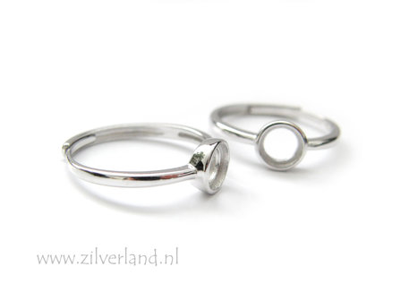 Sterling Zilveren Ring voor 6mm Cabochon