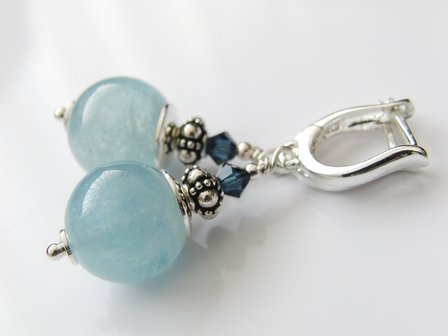 Edelstenen Oorbellen met Aquamarijn