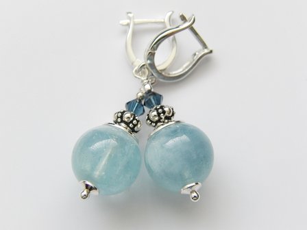 Edelstenen Oorbellen met Aquamarijn
