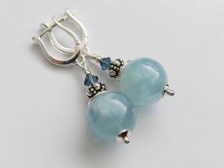 Edelstenen Oorbellen met Aquamarijn