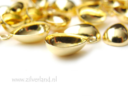 14mm Sterling Zilveren Hanger voor UV Hars/Resin of Swarovski Druppel- Verguld