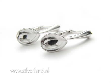 Sterling Zilveren Oorhaken voor UV Hars/Resin of 10mm Swarovski Druppel