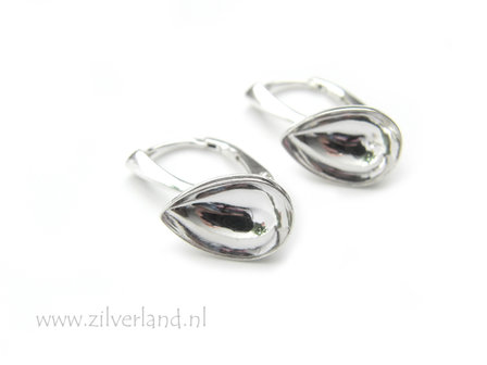 Sterling Zilveren Oorhaken voor UV Hars/Resin of 14mm Swarovski Druppel