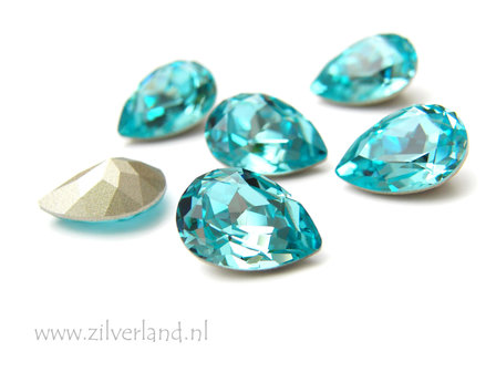 1 Stuk 14mm Swarovski Druppel &quot;Light Turquoise&quot;