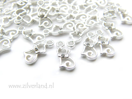 1 Stuk Sterling Zilveren Hangertje- Kat