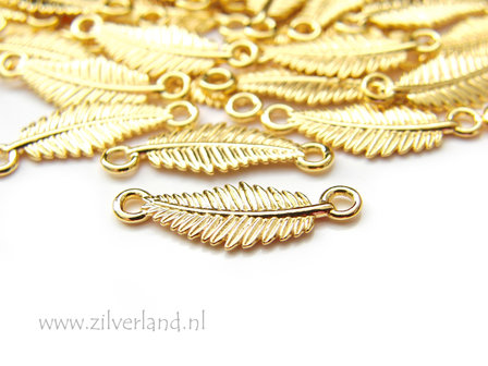 Sterling Zilveren Hanger/Connector- Blad Verguld