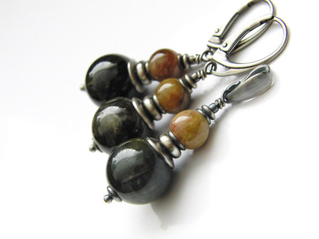 Sieraden Set- Sterling Zilveren Oorbellen en Hanger met Toermalijn