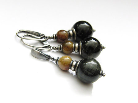 Sieraden Set- Sterling Zilveren Oorbellen en Hanger met Toermalijn