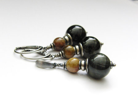 Sieraden Set- Sterling Zilveren Oorbellen en Hanger met Toermalijn