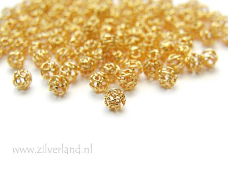  10 Stuks 4mm Sterling Zilveren Kralen- Verguld