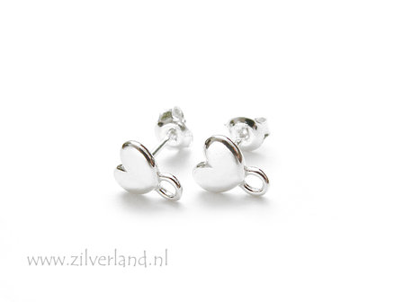 Sterling Zilveren Oorstekers- Hartjes
