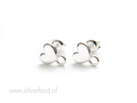 Sterling Zilveren Oorstekers- Hartjes
