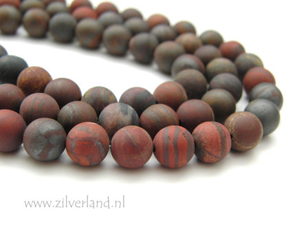 8mm Rode Tijgerijzer Edelsteen Kralen- Mat