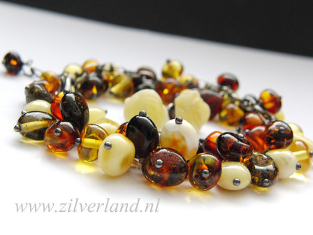 Gereserveerd- Zilveren Armband met Barnsteen