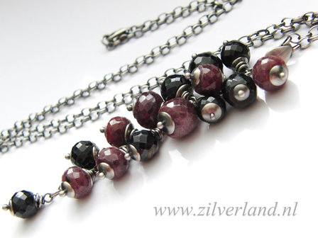 Edelstenen Hanger met Robijn en Saffier