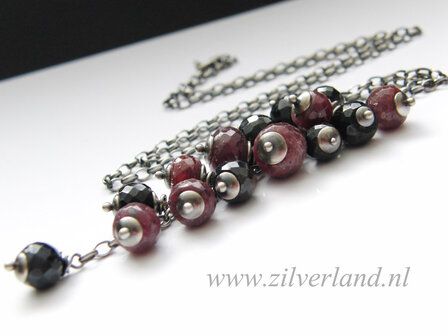Edelstenen Hanger met Robijn en Saffier