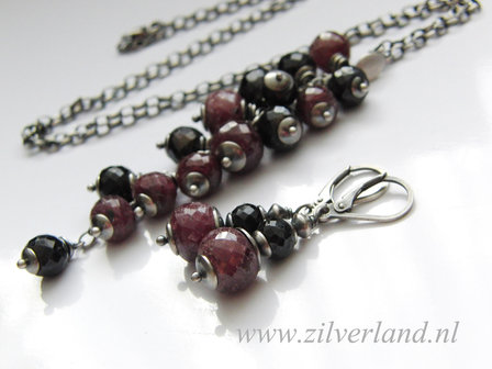 Edelstenen Hanger met Robijn en Saffier