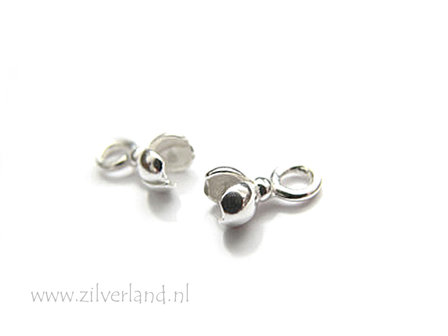 2 Stuks Sterling Zilveren Eindstuk/Klem