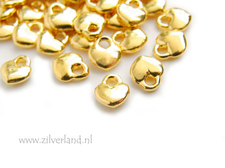 1 Stuk Sterling Zilveren Bedel- Hartje Verguld