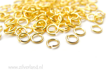 10 Stuks 0,70x4,30mm Sterling Zilveren Montageringen- Verguld