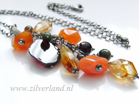 Handgemaakte Zilveren Ketting met Edelstenen