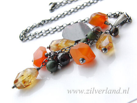 Handgemaakte Zilveren Ketting met Edelstenen