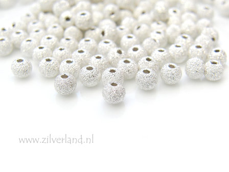 10 Stuks 4mm Sterling Zilveren Kralen- Gediamanteerd