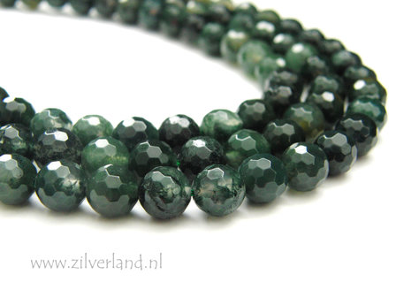  8mm Mosagaat Edelsteen Kralen- Facet