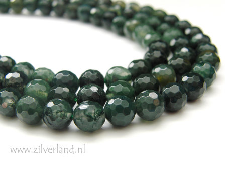  8mm Mosagaat Edelsteen Kralen- Facet