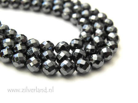 6mm Hematiet Edelstenen Kralen- Facet