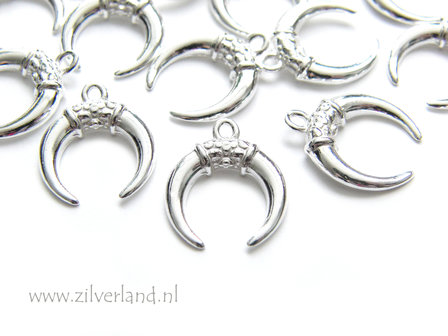 Sterling Zilveren Hanger- Maan met Versiering