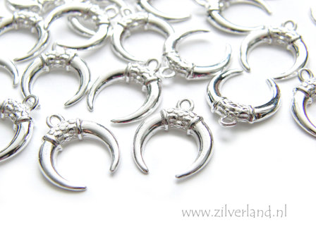 Sterling Zilveren Hanger- Maan met Versiering