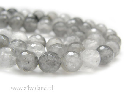 8mm Grijze Bergkristal Edelstenen Kralen- Facet