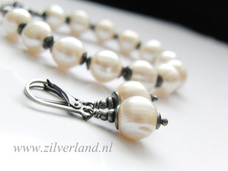 Handgemaakte Sieraden Set- Armband en Oorbellen met Parels