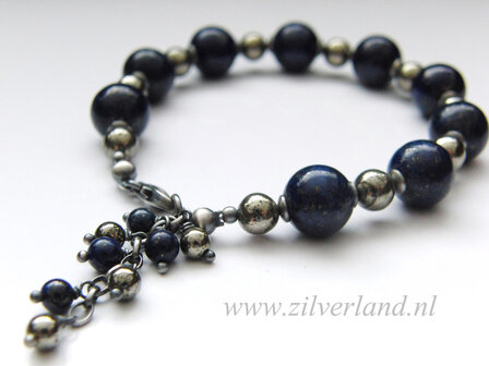 Edelstenen Armband met Lapis Lazuli en Pyriet