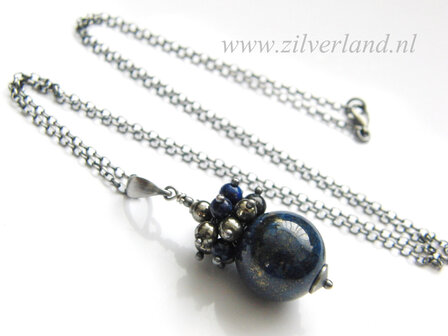 Edelstenen Ketting met Lapis Lazuli en Pyriet