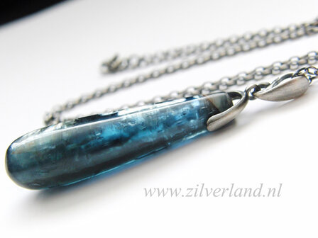 -Sterling Zilveren Ketting met Kyaniet