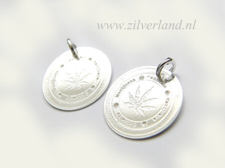 Sterling Zilveren Bedel- Marihuana