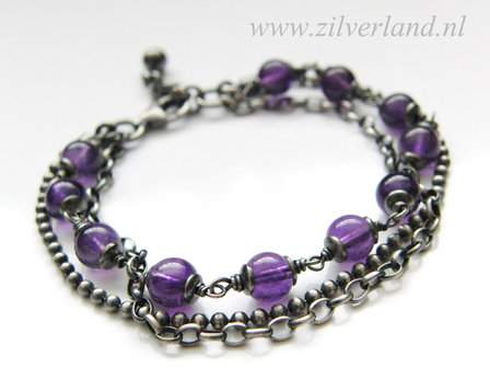 Sterling Zilveren Armband met Amethist
