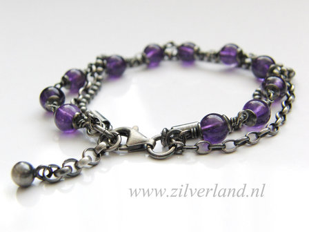 Sterling Zilveren Armband met Amethist