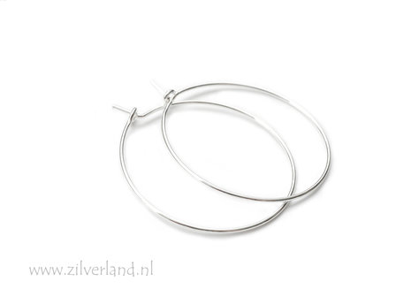 30mm Sterling Zilveren Oorbelhaken- Creolen