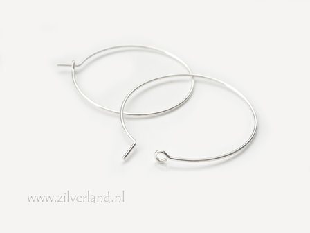 30mm Sterling Zilveren Oorbelhaken- Creolen
