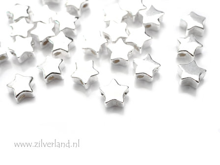 6mm Sterling Zilveren Kraal- Ster